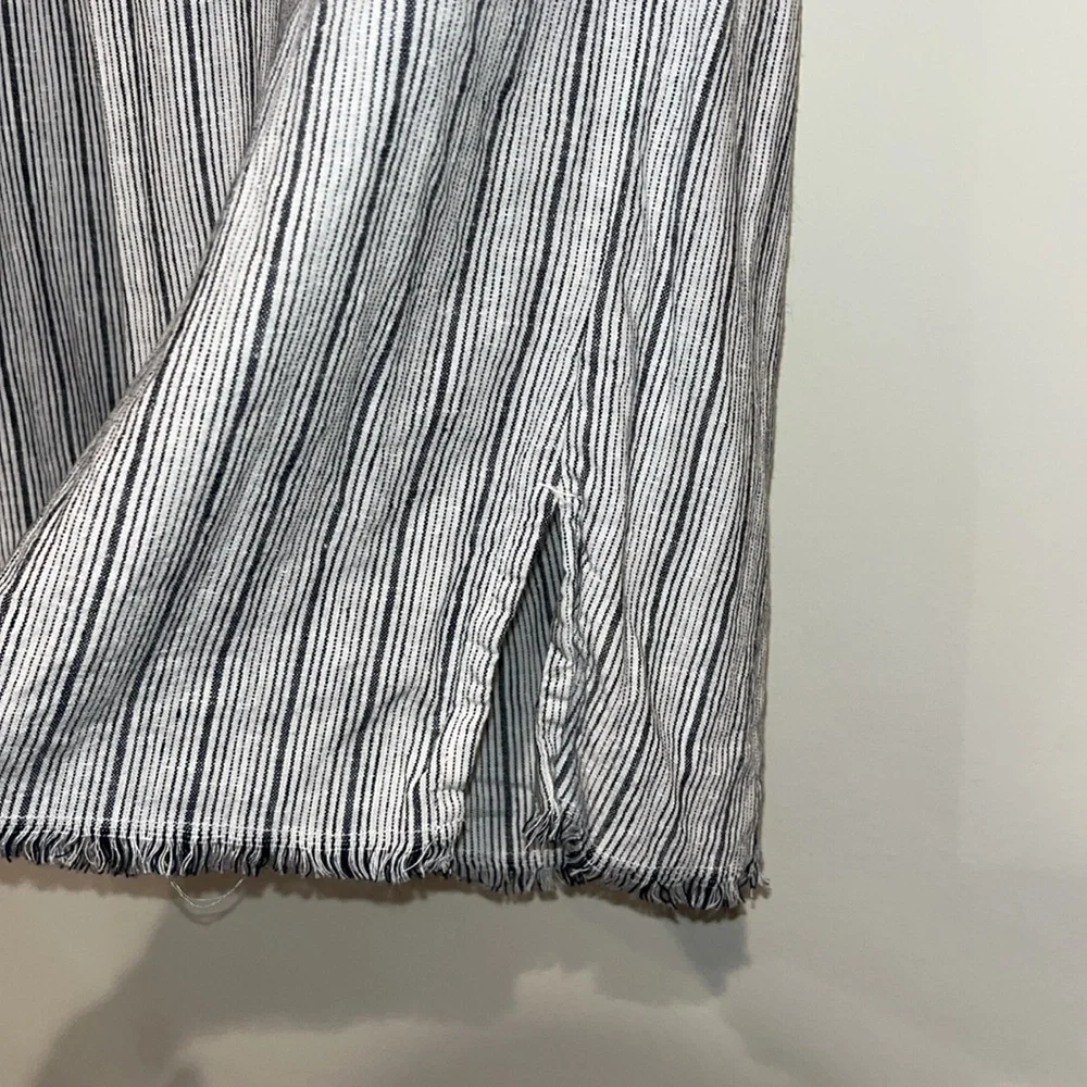 CARVE DESIGNS Blake Linen Pants Wide Leg Cropped Striped Women’s Small Pockets - Picture 4 of 8